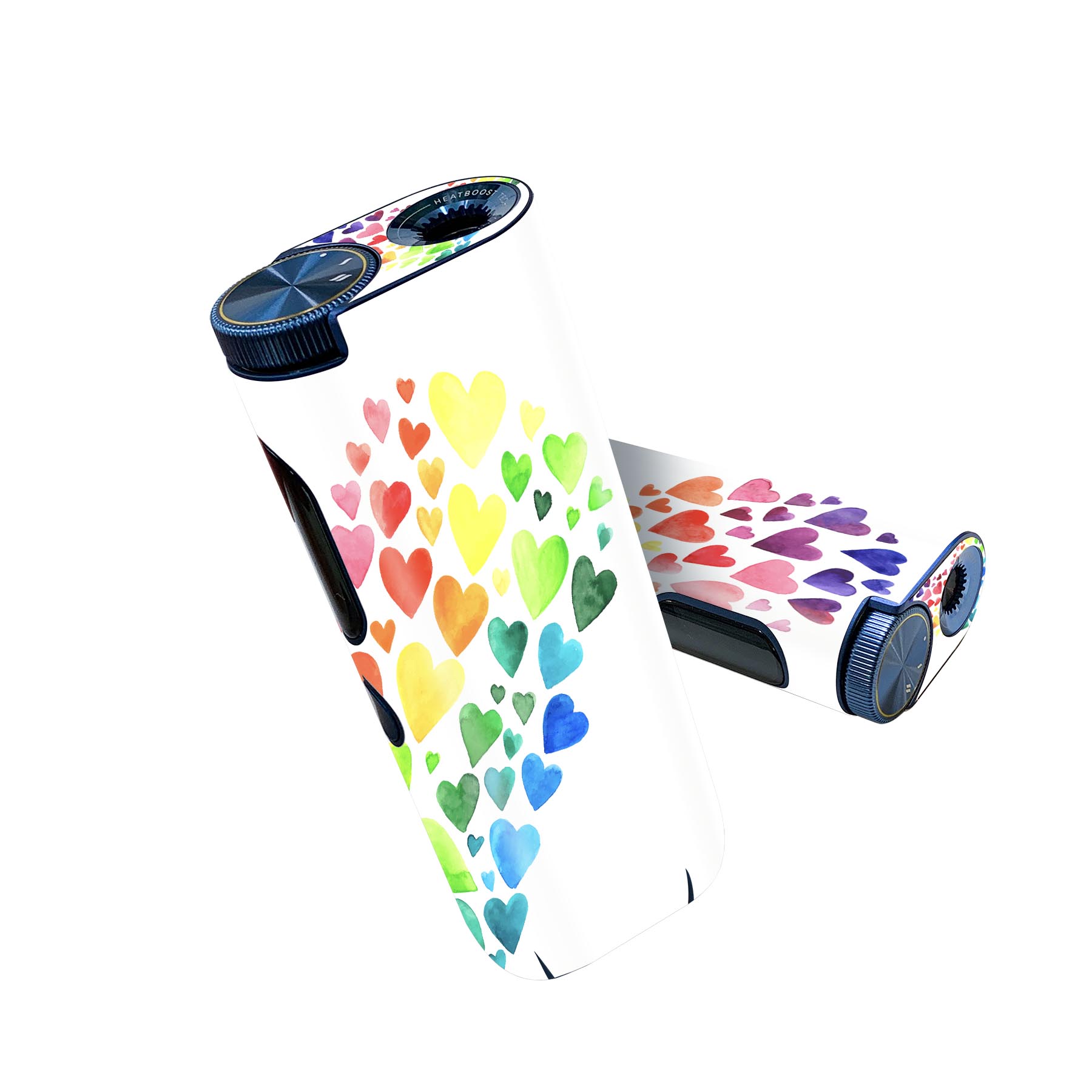 glo hyper pro 用 デザインスキンシール 側面2枚 天面3枚 セット 360°カバー ケース 保護 グロー ハイパー プロ グロウ ステッカー デコ アクセサリー 014204 ハート　カラフル