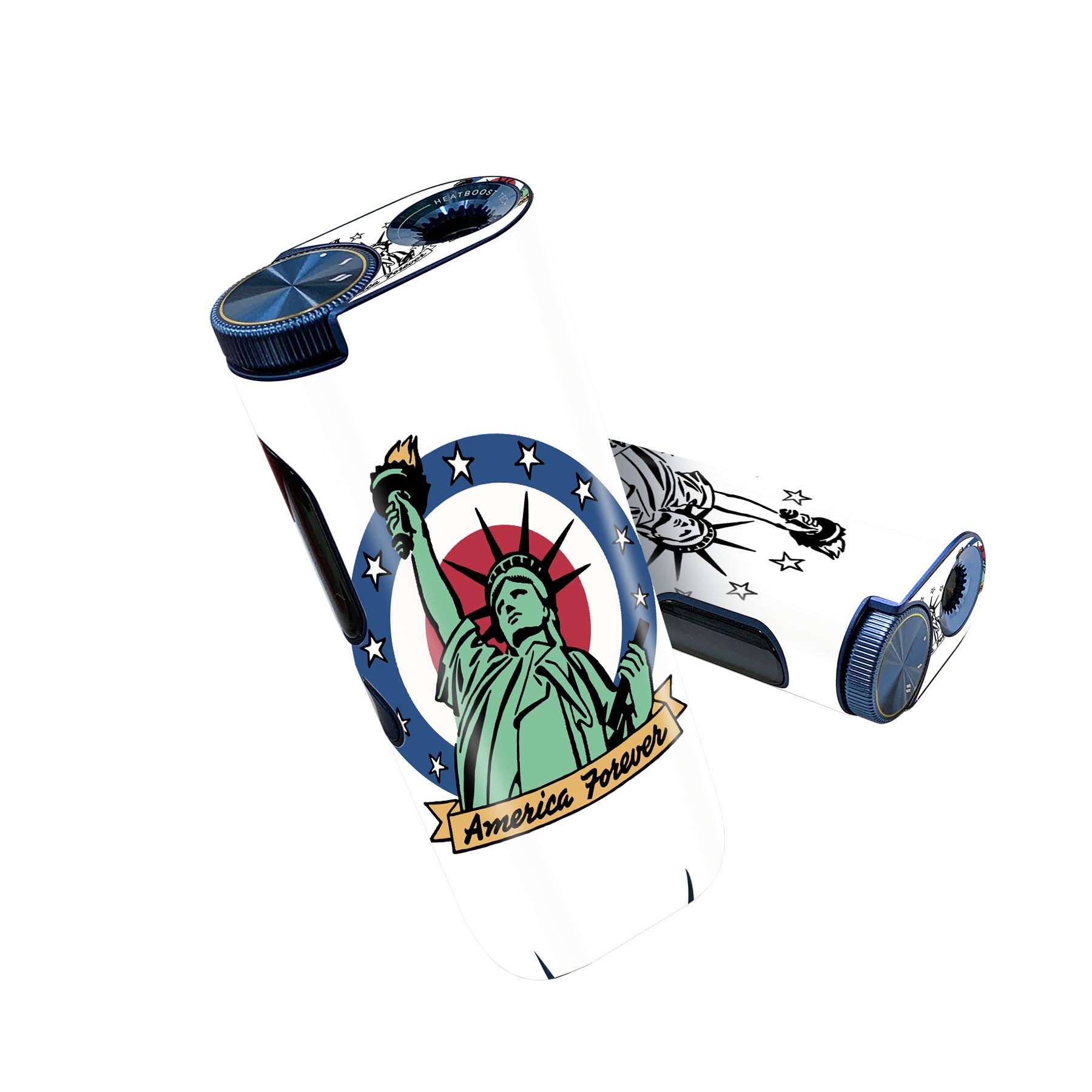 glo hyper pro 用 デザインスキンシール 側面2枚 天面3枚 セット 360°カバー ケース 保護 グロー ハイパー プロ グロウ ステッカー デコ アクセサリー 014254 アメリカ　自由の女神　外国