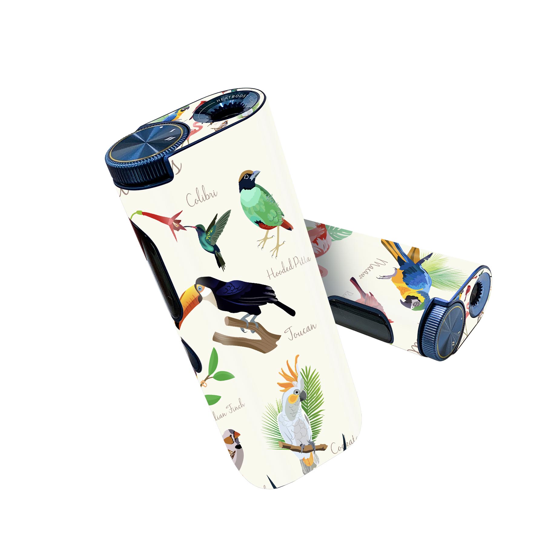 glo hyper pro 用 デザインスキンシール 側面2枚 天面3枚 セット 360°カバー ケース 保護 グロー ハイパー プロ グロウ ステッカー デコ アクセサリー 014304 鳥　アニマル　フラミンゴ