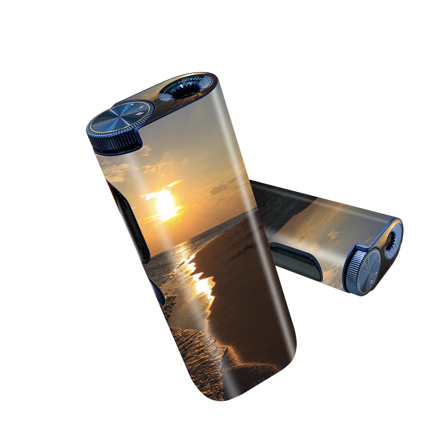 glo hyper pro 用 デザインスキンシール 側面2枚 天面3枚 セット 360°カバー ケース 保護 グロー ハイパー プロ グロウ ステッカー デコ アクセサリー 014558 海　浜辺　写真