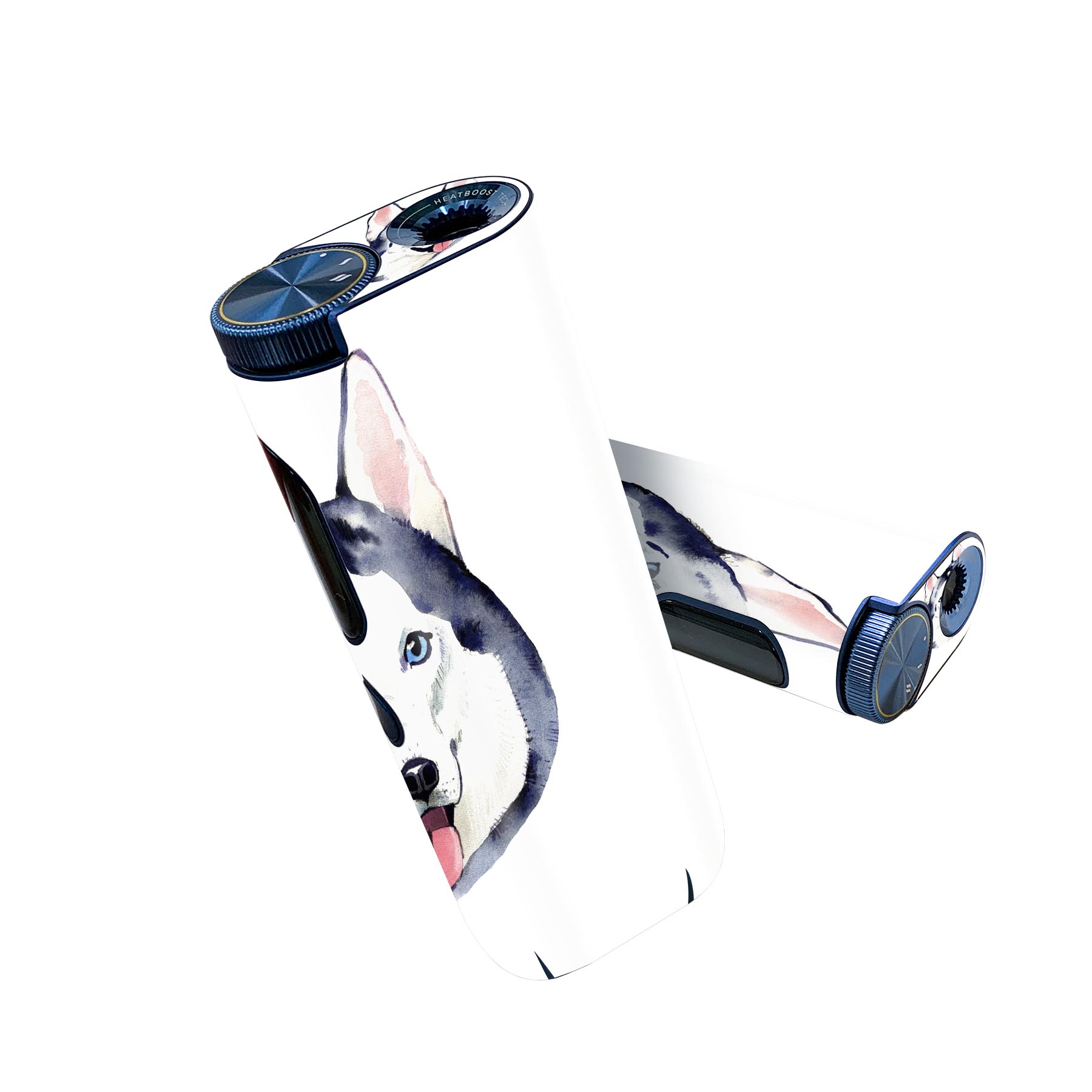 glo hyper pro 用 デザインスキンシール 側面2枚 天面3枚 セット 360°カバー ケース 保護 グロー ハイパー プロ グロウ ステッカー デコ アクセサリー 014833 ハスキー犬　犬　dog