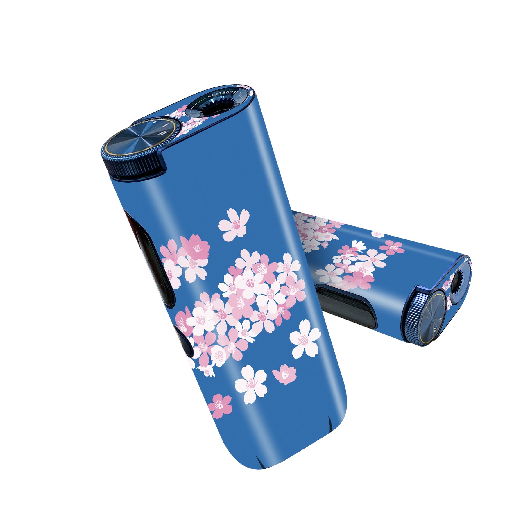 glo hyper pro 用 デザインスキンシール 側面2枚 天面3枚 セット 360°カバー ケース 保護 グロー ハイパー プロ グロウ ステッカー デコ アクセサリー 015403 桜　青　植物