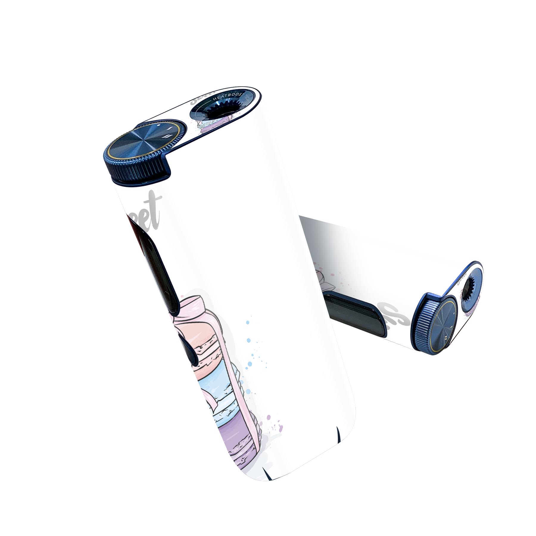 glo hyper pro 用 デザインスキンシール 側面2枚 天面3枚 セット 360°カバー ケース 保護 グロー ハイパー プロ グロウ ステッカー デコ アクセサリー 015672 マカロン お菓子 食べ物 リボン パステル