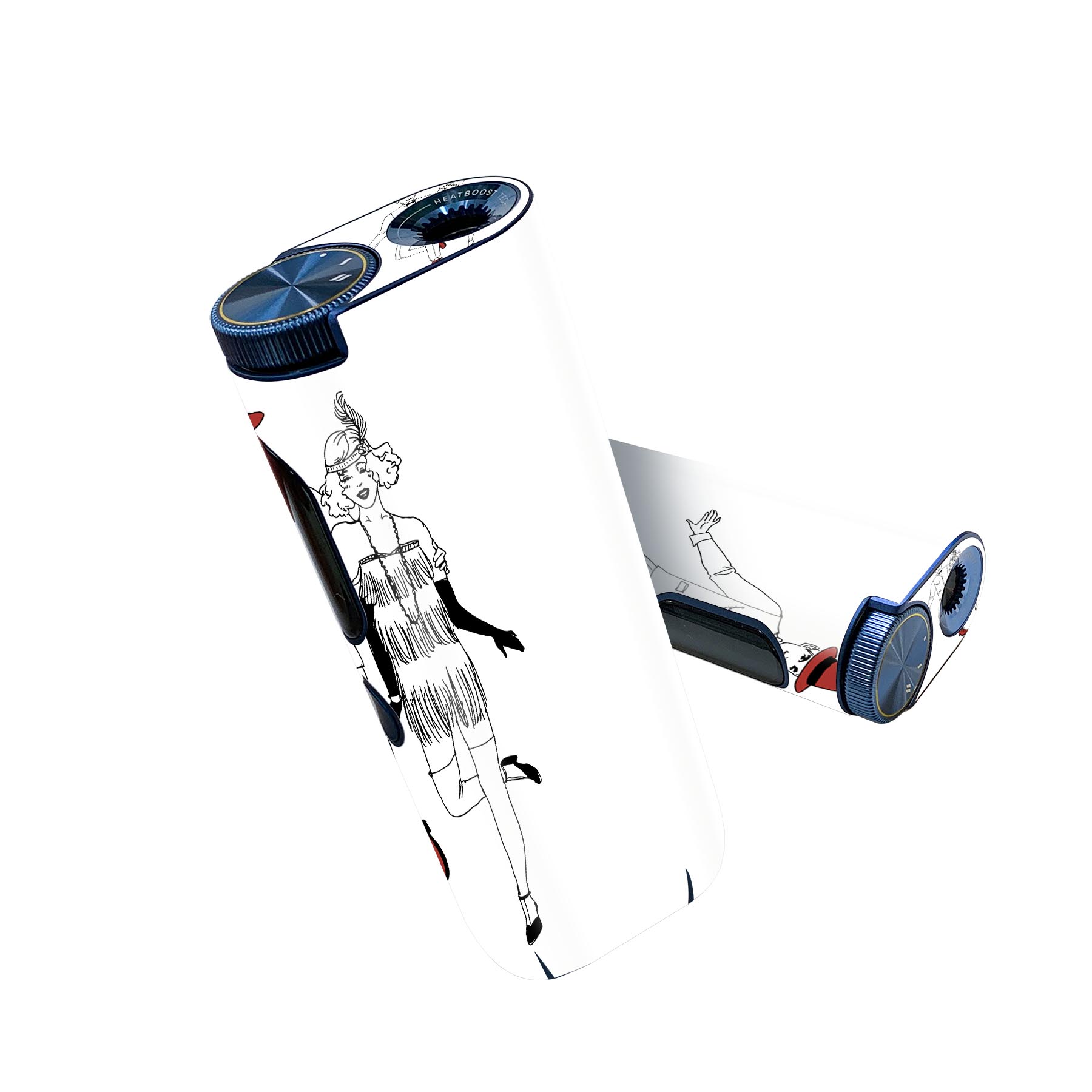 glo hyper pro 用 デザインスキンシール 側面2枚 天面3枚 セット 360°カバー ケース 保護 グロー ハイパー プロ グロウ ステッカー デコ アクセサリー 016116 人間　イラスト