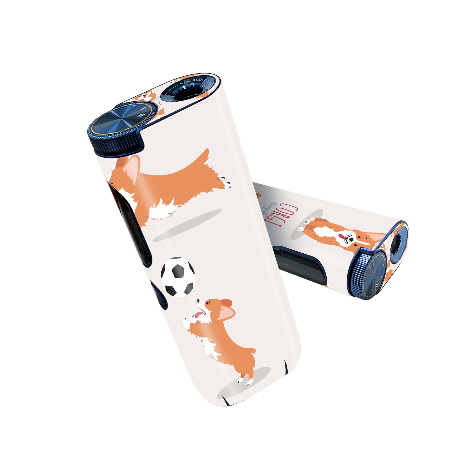 glo hyper pro 用 デザインスキンシール 側面2枚 天面3枚 セット 360°カバー ケース 保護 グロー ハイパー プロ グロウ ステッカー デコ アクセサリー 016256 犬　サッカー