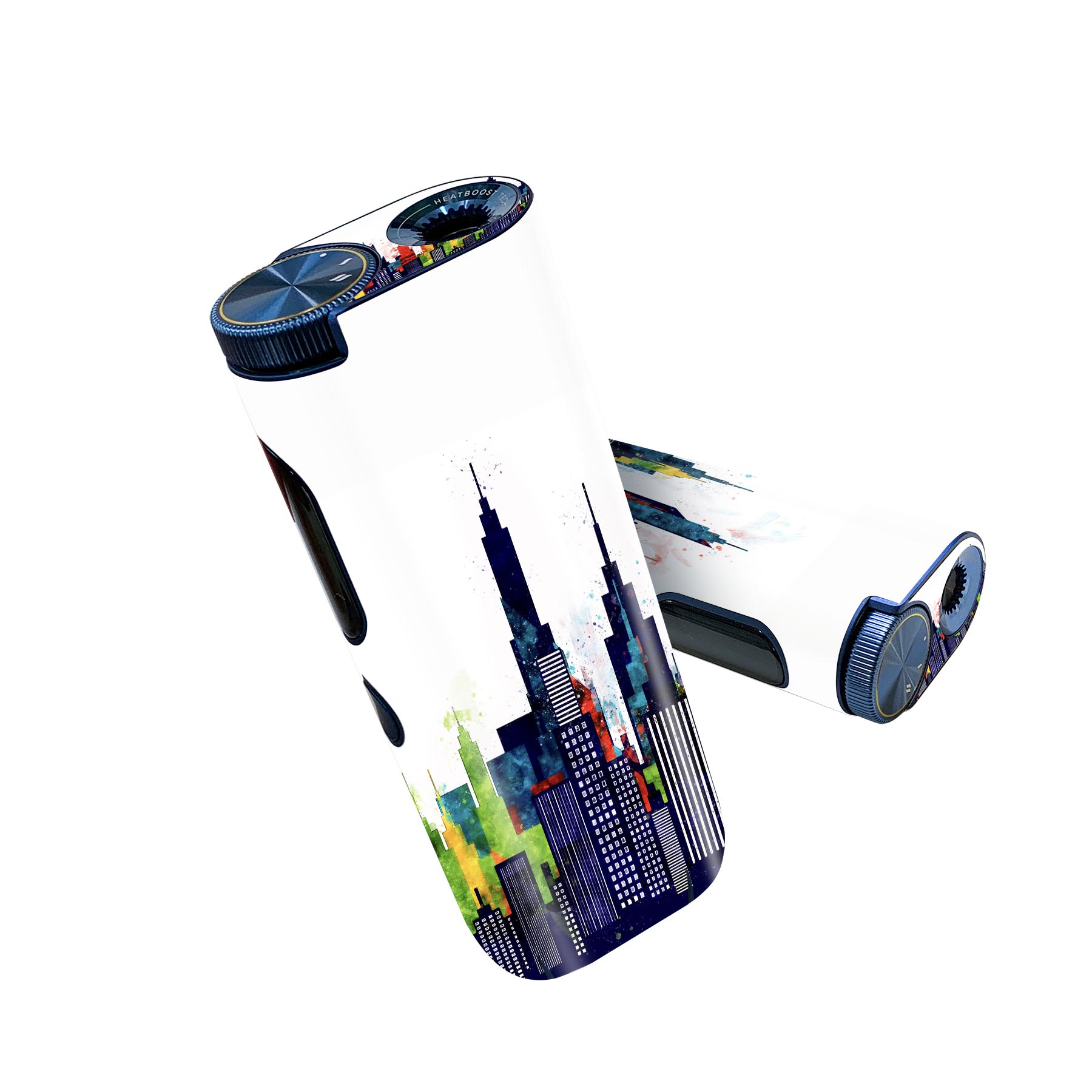 glo hyper pro 用 デザインスキンシール 側面2枚 天面3枚 セット 360°カバー ケース 保護 グロー ハイパー プロ グロウ ステッカー デコ アクセサリー 016305 街並み　ビル