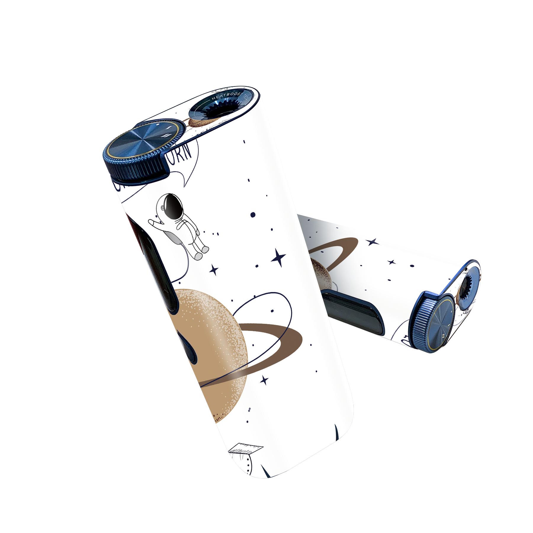 glo hyper pro 用 デザインスキンシール 側面2枚 天面3枚 セット 360°カバー ケース 保護 グロー ハイパー プロ グロウ ステッカー デコ アクセサリー 017523 宇宙飛行士　土星　ロケット