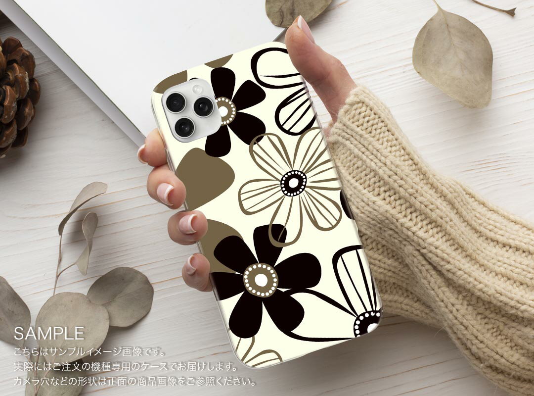 らくらくスマートフォン F-52B tpu f52b スマホ カバー ケース スマホケース スマホカバー TPU ソフトケース 000690 花　モノトーン 2