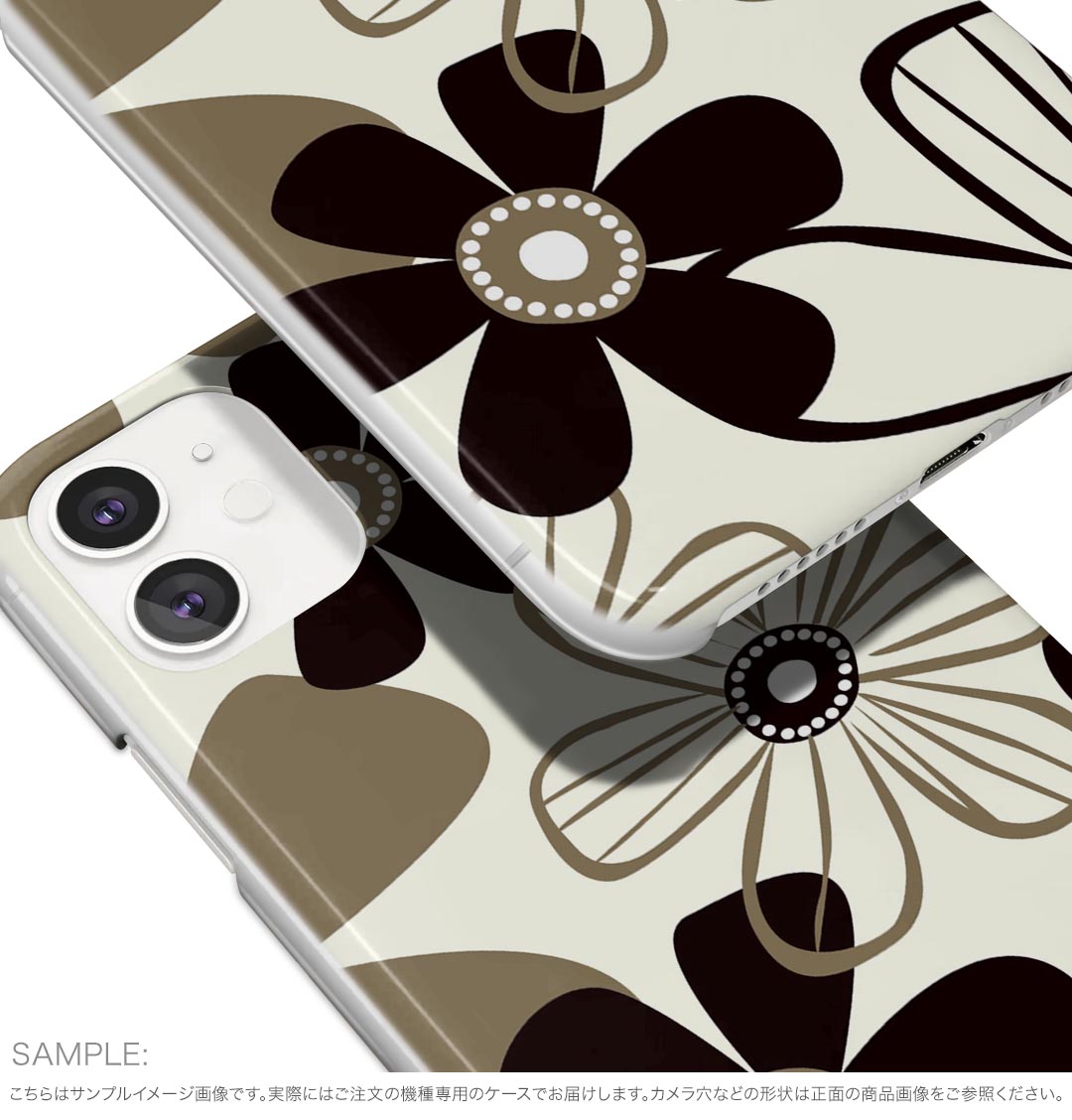 らくらくスマートフォン F-52B tpu f52b スマホ カバー ケース スマホケース スマホカバー TPU ソフトケース 000690 花　モノトーン 3