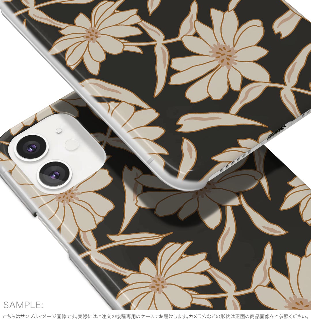 iPhone16 6.1インチ 専用 各キャリア iPhone 16 共通対応 ハード ケース iphone16 対応 ケース カバー ハードケース 020642 花柄 黒
