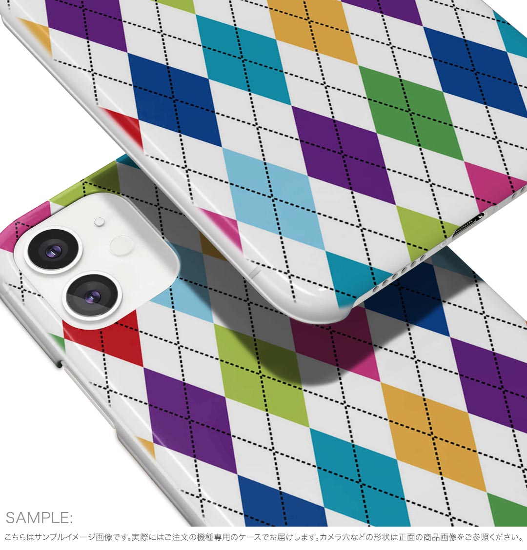 Xperia 10 VII 用 スマホカバー SO-52F / SOG16 / XQ-FE44 共通対応 so52f ケース カバー ハードケース 007102 アーガイル　模様