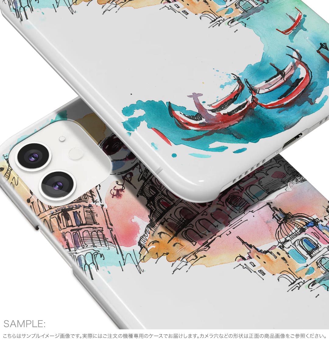 BASIO active3 KYG04 ベイシオ アクティブ3 用 kyg04 ケース カバー ハードケース 007403 建物　イタリア　イラスト　カラフル