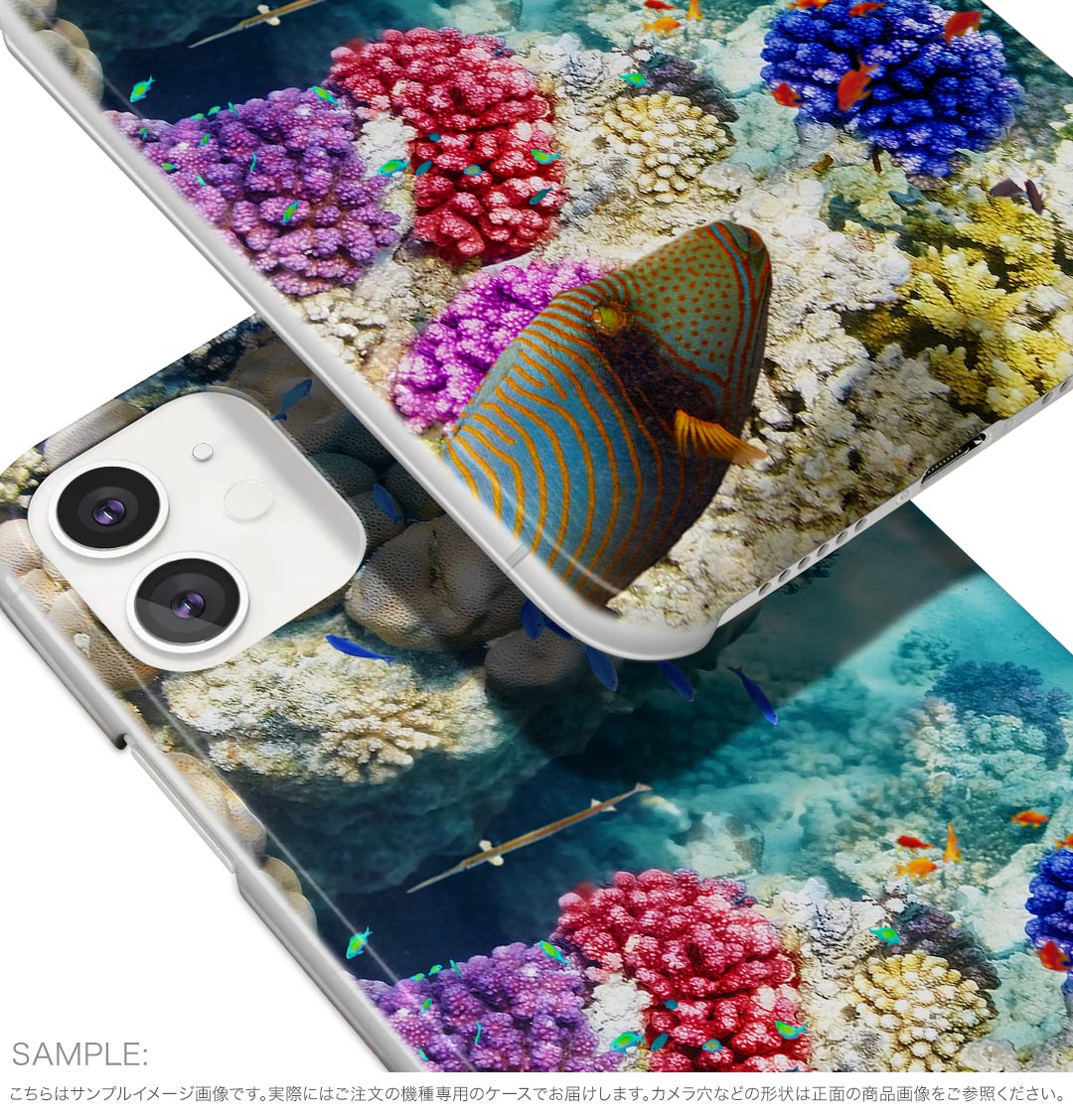 arrows We2 Plus F-51E 用 ハード ケース f51e 対応 ケース カバー ハードケース 008923 写真　魚　海　珊瑚