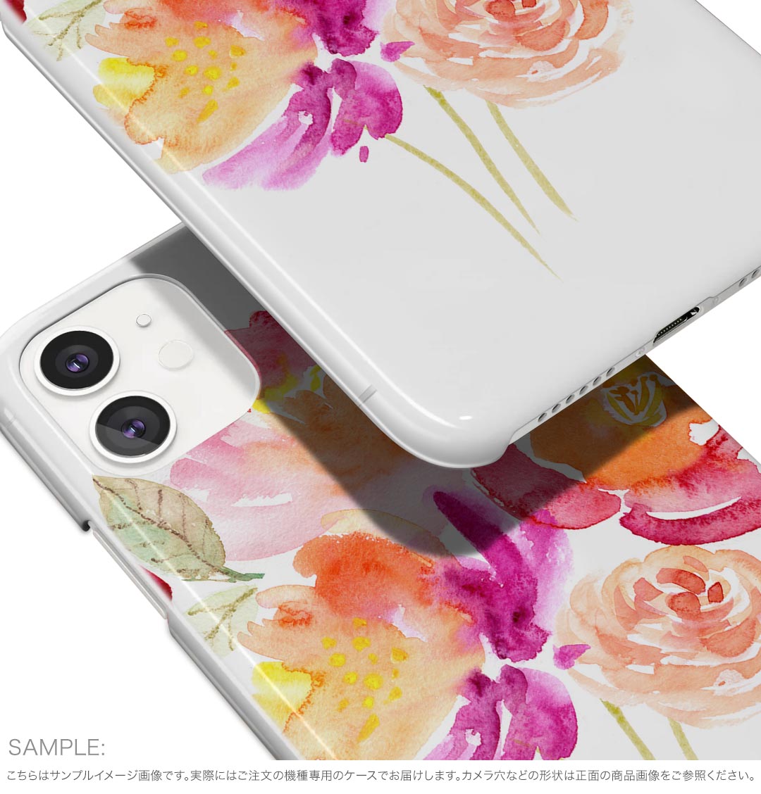 iPhone 17e 用 各キャリア 共通対応 iphone17e スマホカバー ケース カバー ハードケース 009487 　水彩　赤　ピンク 3