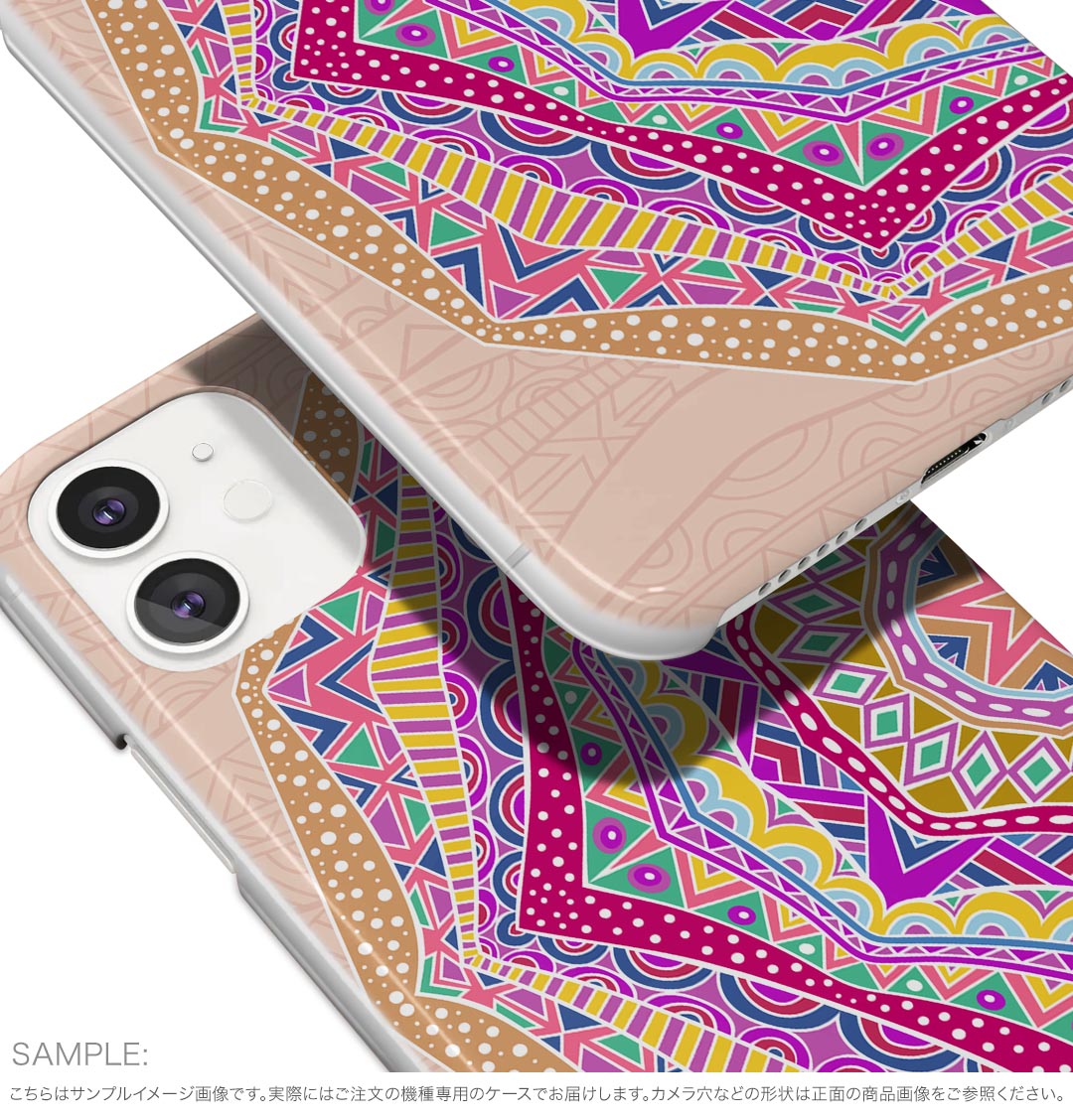 iPhone Air 用 スマホカバー ガラスフィルム 2枚 セット 各キャリア 共通対応 ケース カバー ハードケース igcase 010127 アジアン　模様　カラフル