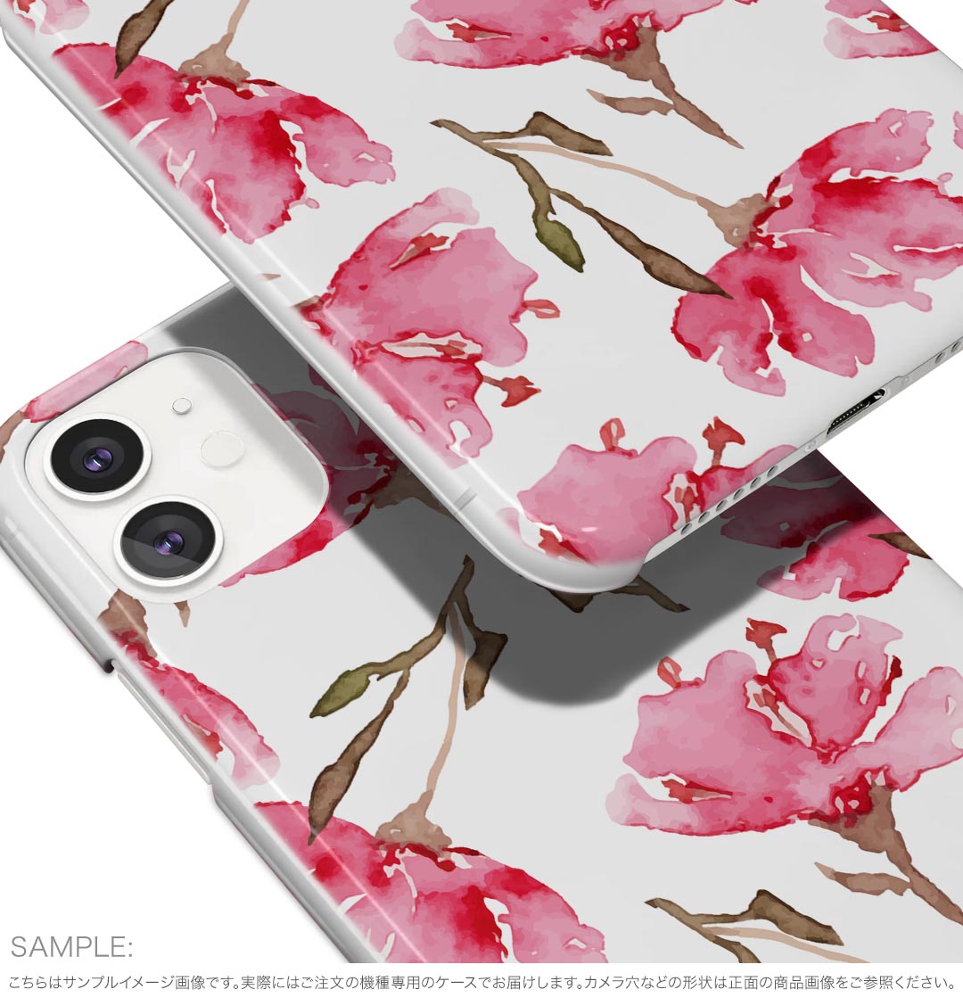 iPhone16pro 6.3インチ 専用 各キャリア iPhone 16 pro 共通対応 ハード ケース iphone16pro 対応 ケース カバー 011058 花　水彩　ピンク