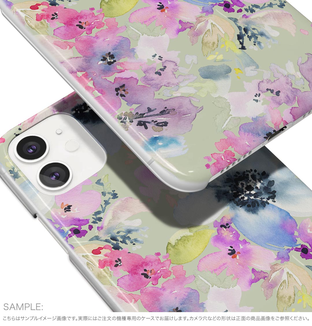 iPhone16 6.1インチ 専用 各キャリア iPhone 16 共通対応 ハード ケース iphone16 対応 ケース カバー ハードケース 011103 花　水彩　カラフル