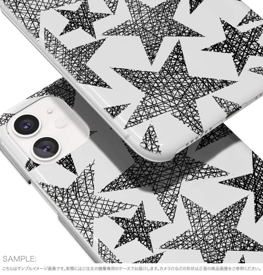 Galaxy A36 5G 用 スマホカバー SC-54F / SCG34 共通対応 共通対応 sc54f ケース カバー ハードケース 011233 星　モノトーン　白黒