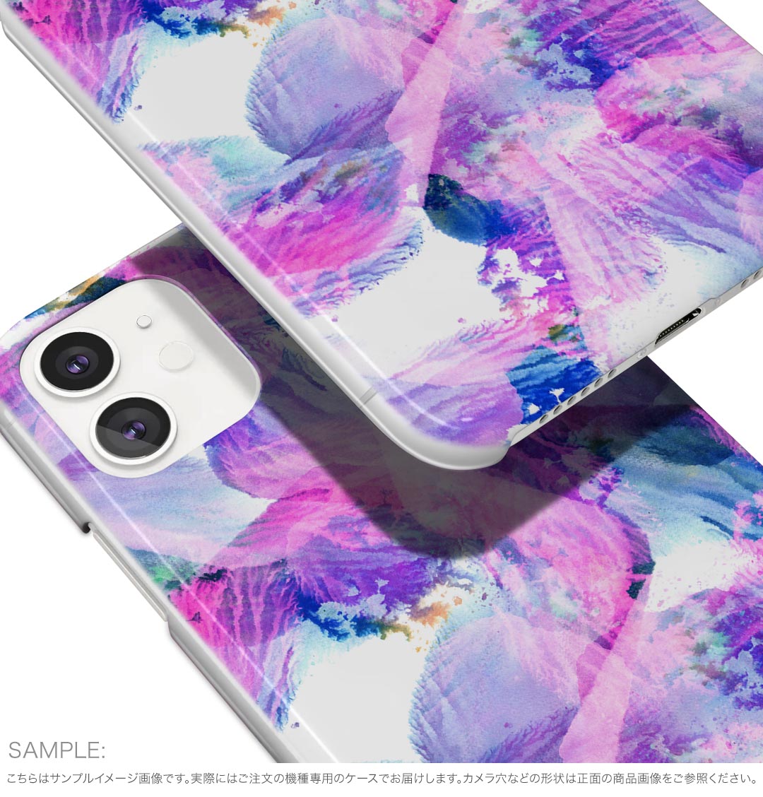 Xperia 10 VII 用 スマホカバー SO-52F / SOG16 / XQ-FE44 共通対応 so52f ケース カバー ハードケース 012529 紫　ピンク　水彩