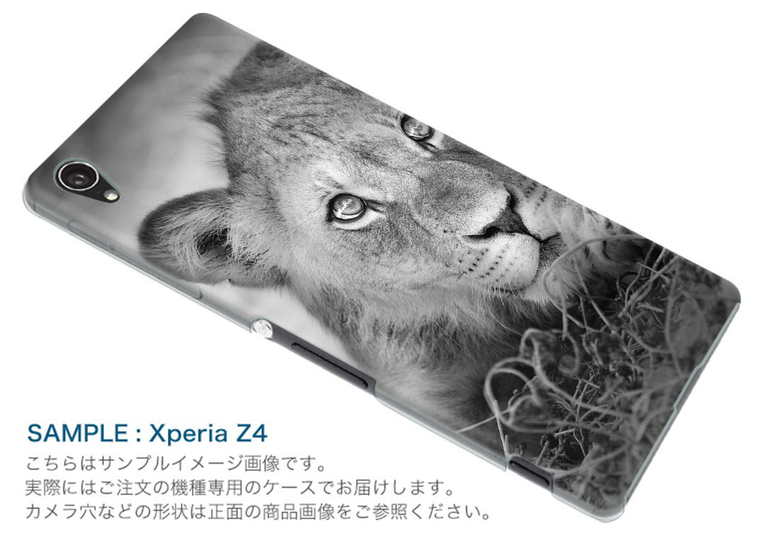 SO-02G Xperia Z3 compact エクスペリア z3 コンパクト so02g docomo ドコモ スマホ カバー ケース スマホケース スマホカバー PC ハードケース 写真 モノクロ ライオン アニマル 007626