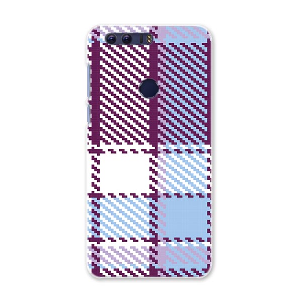 honor 8 HUAWEI honor8 simfree SIMフリー スマホ カバー ケース スマホケース スマホカバー PC ハードケース 003925 チェック 紫 青