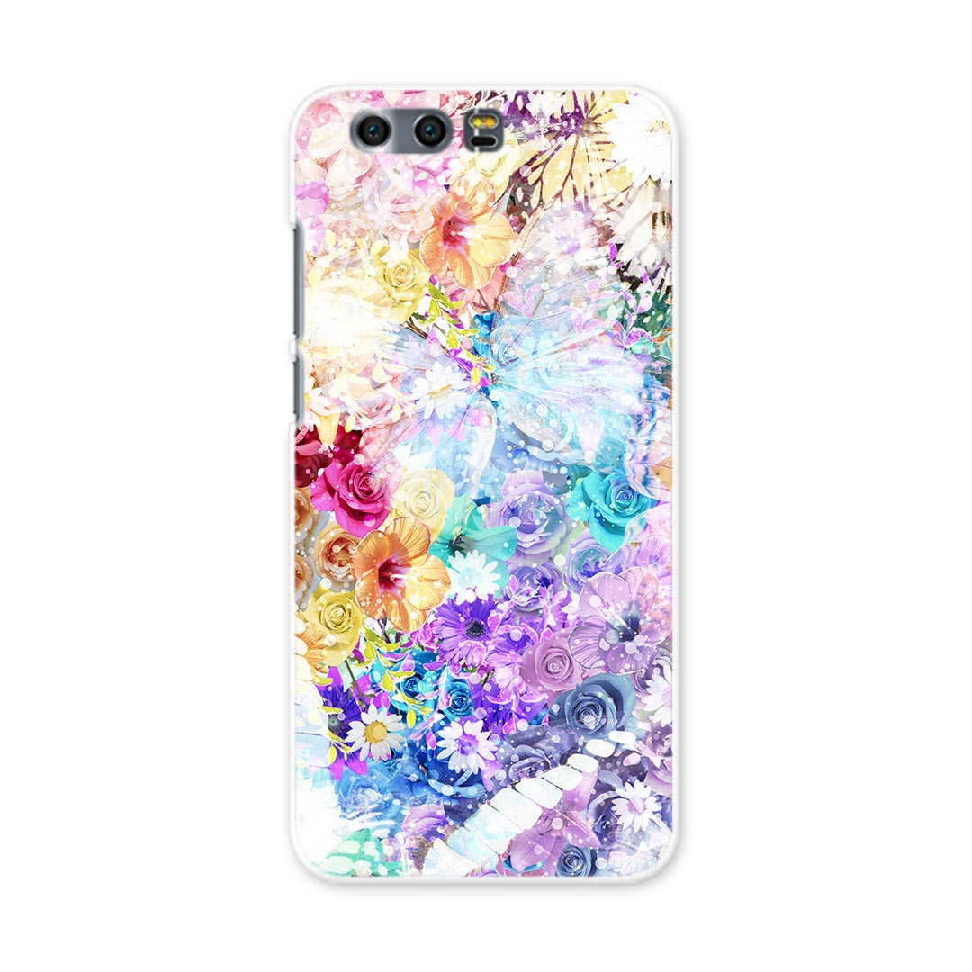 honor 9 HUAWEI honor9 simfree SIMフリー スマホ カバー ケース スマホケース スマホカバー PC ハードケース 花　蝶　綺麗 012478