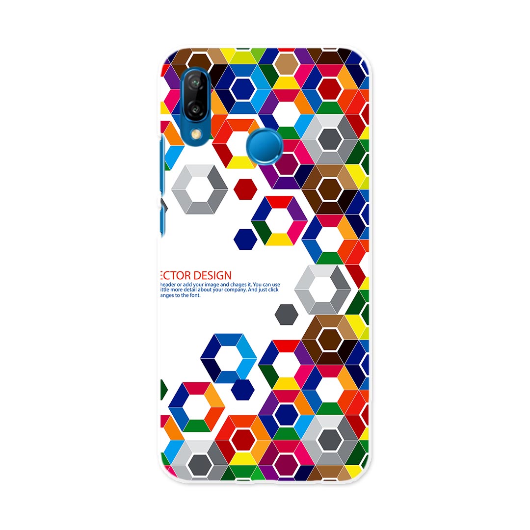 HWV32 HUAWEI P20 lite ファーウェイ ピー トゥエンティー ライト au エーユー hwv32 スマホ カバー ケース スマホケース スマホカバー PC ハードケース 008266 レインボー　カラフル　模様