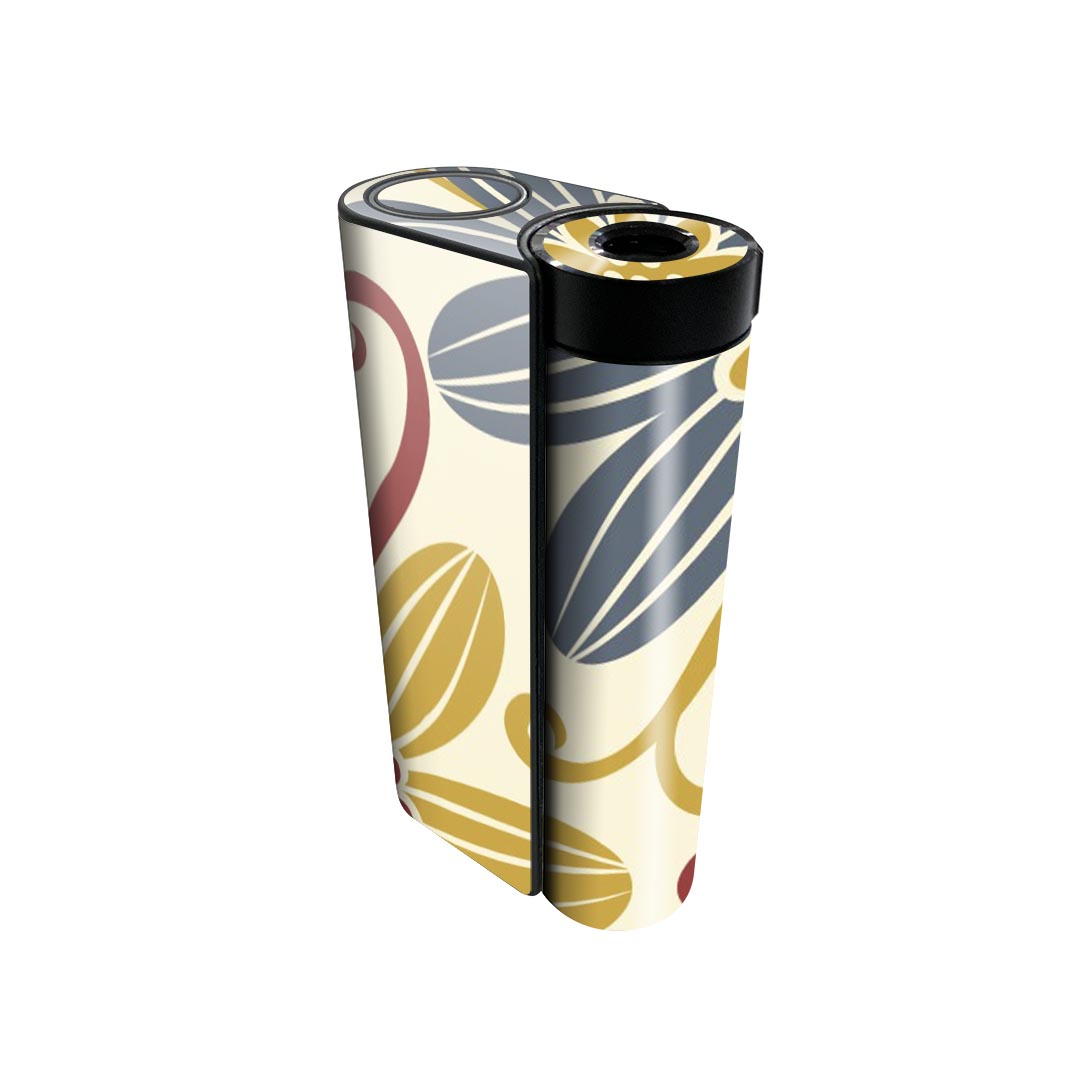 glo hyper x2 専用 デザインスキンシール 全面 フルセット カバー ケース 保護 グロー グロウ ステッカー デコ アクセサリー 電子たばこ 000674 花　黄色