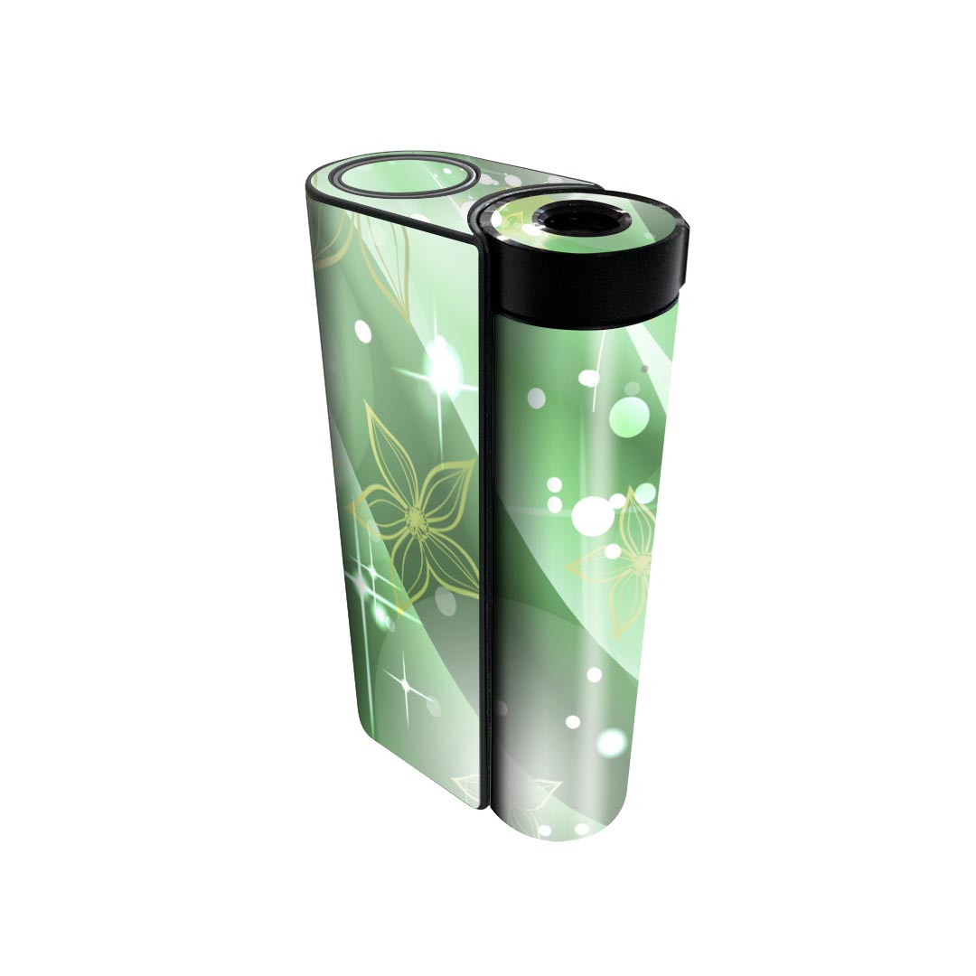 glo hyper x2 専用 デザインスキンシール 全面 フルセット カバー ケース 保護 グロー グロウ ステッカー デコ アクセサリー 電子たばこ 001805 花　　緑