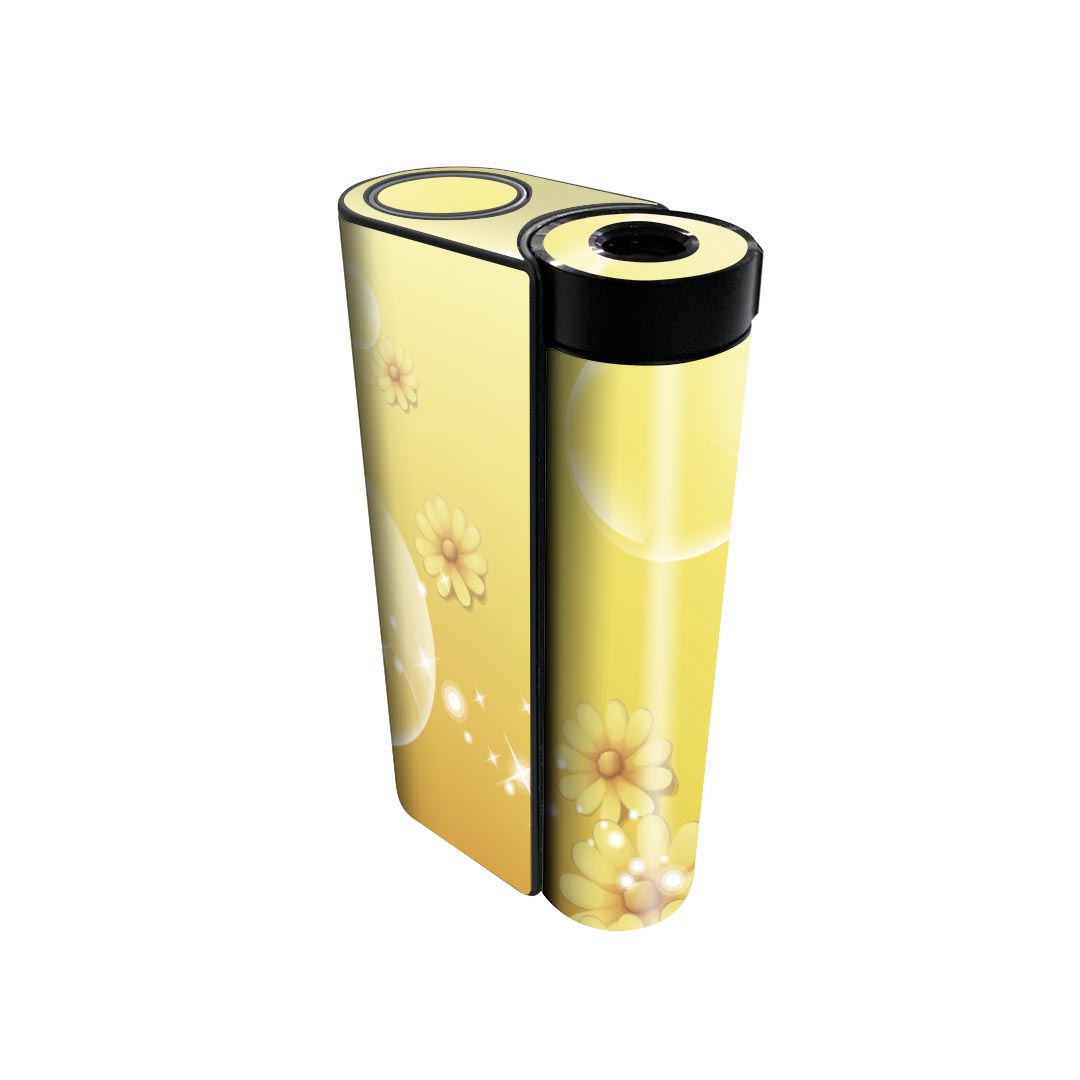 glo hyper x2 専用 デザインスキンシール 全面 フルセット カバー ケース 保護 グロー グロウ ステッカー デコ アクセサリー 電子たばこ 001941 花　　黄色