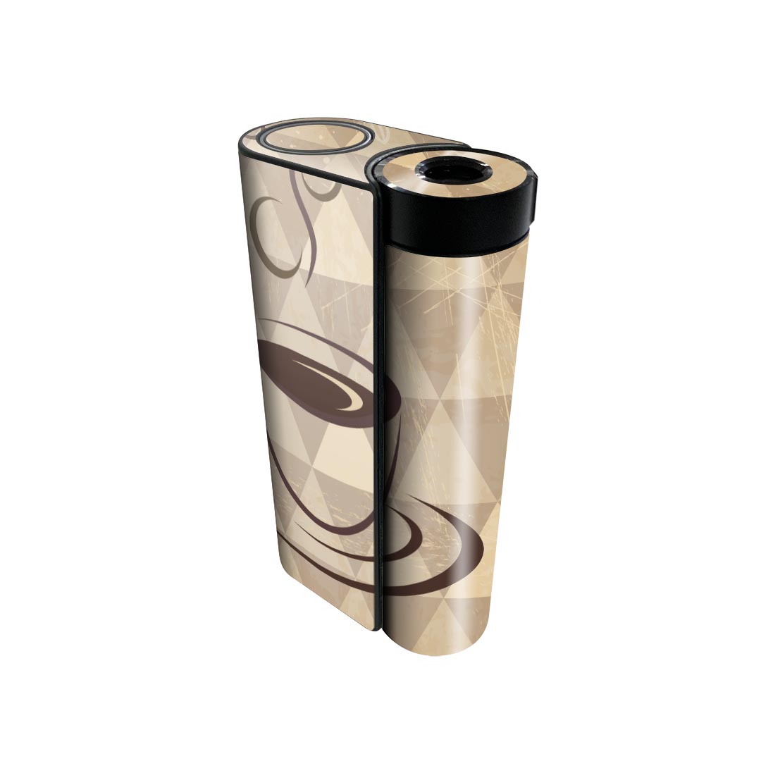 glo hyper x2 専用 デザインスキンシール 全面 フルセット カバー ケース 保護 グロー グロウ ステッカー デコ アクセサリー 電子たばこ 002693 コーヒー 模様 ブラウン