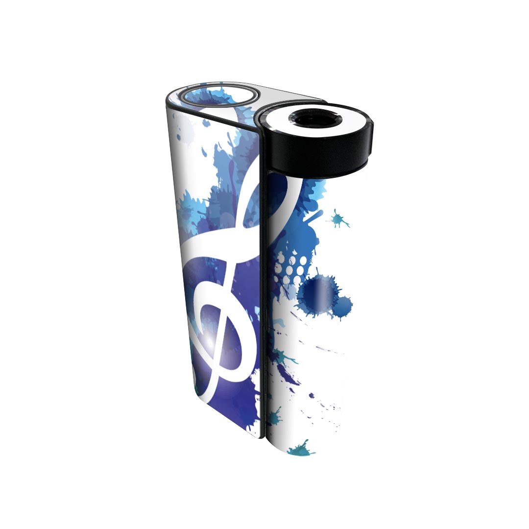 glo hyper x2 専用 デザインスキンシール 全面 フルセット カバー ケース 保護 グロー グロウ ステッカー デコ アクセサリー 電子たばこ 003301 音楽　音符　青