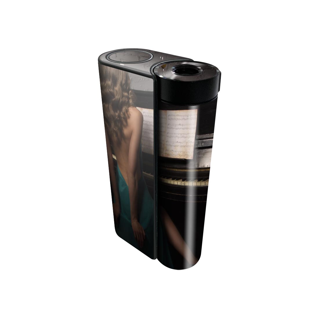 glo hyper x2 専用 デザインスキンシール 全面 フルセット カバー ケース 保護 グロー グロウ ステッカー デコ アクセサリー 電子たばこ 003626 人物　写真　ピアノ