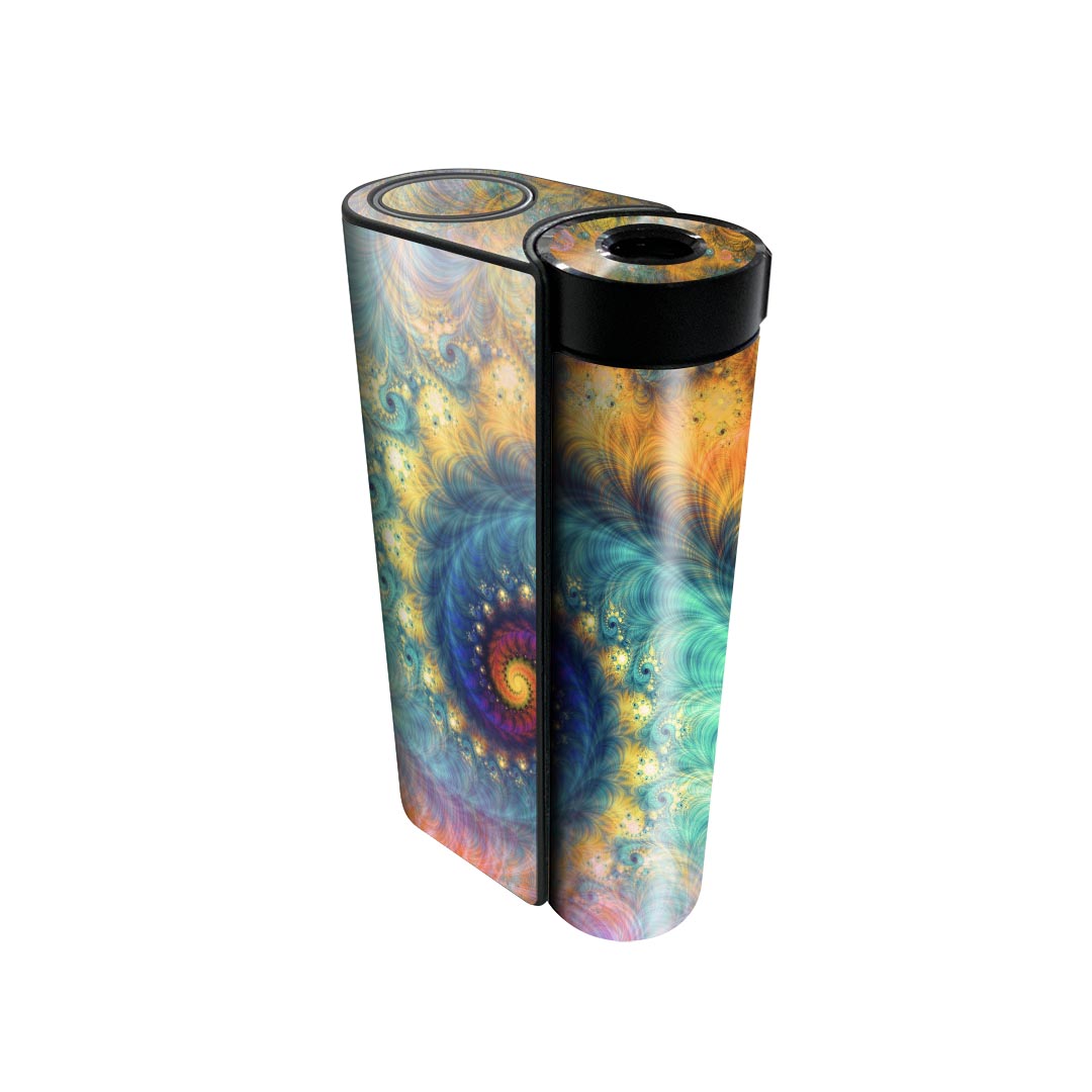 glo hyper x2 専用 デザインスキンシール 全面 フルセット カバー ケース 保護 グロー グロウ ステッカー デコ アクセサリー 電子たばこ 022896 カラフル　柄　羽根