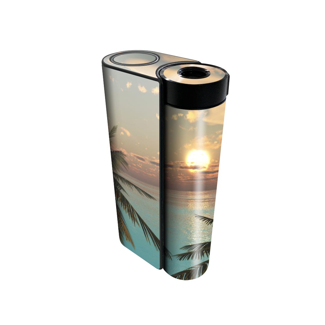 glo hyper x2 専用 デザインスキンシール 全面 フルセット カバー ケース 保護 グロー グロウ ステッカー デコ アクセサリー 電子たばこ 022958 海　ヤシの木　空　景色