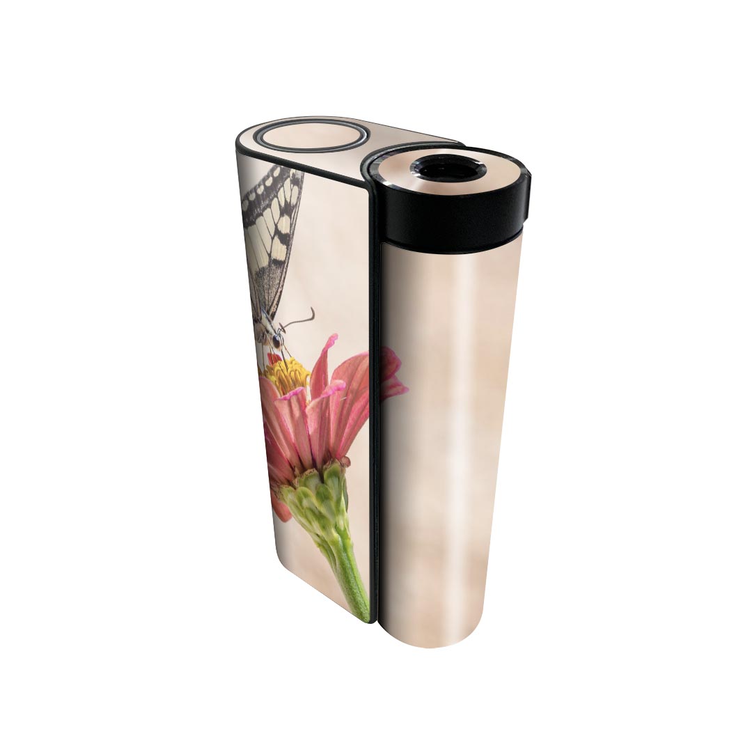 glo hyper x2 専用 デザインスキンシール 全面 フルセット カバー ケース 保護 グロー グロウ ステッカー デコ アクセサリー 電子たばこ 023047 蝶々　花　写真