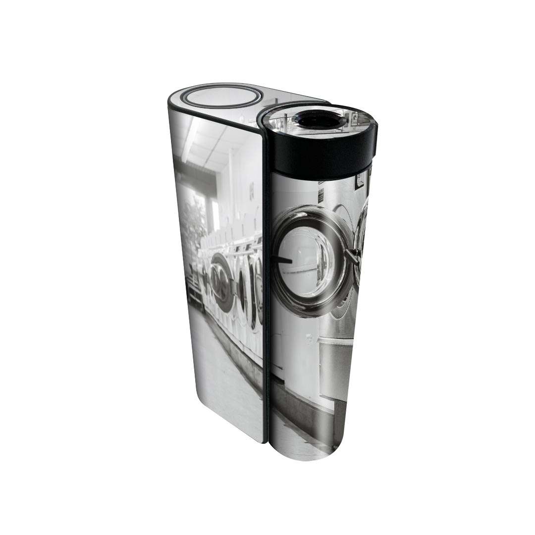 glo hyper x2 専用 デザインスキンシール 全面 フルセット カバー ケース 保護 グロー グロウ ステッカー デコ アクセサリー 電子たばこ 023498 ランドリー 写真 モノクロ