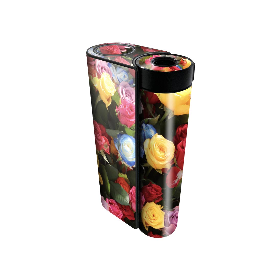 glo hyper x2 専用 デザインスキンシール 全面 フルセット カバー ケース 保護 グロー グロウ ステッカー デコ アクセサリー 電子たばこ 023740 花　フラワー　バラ　カラフル