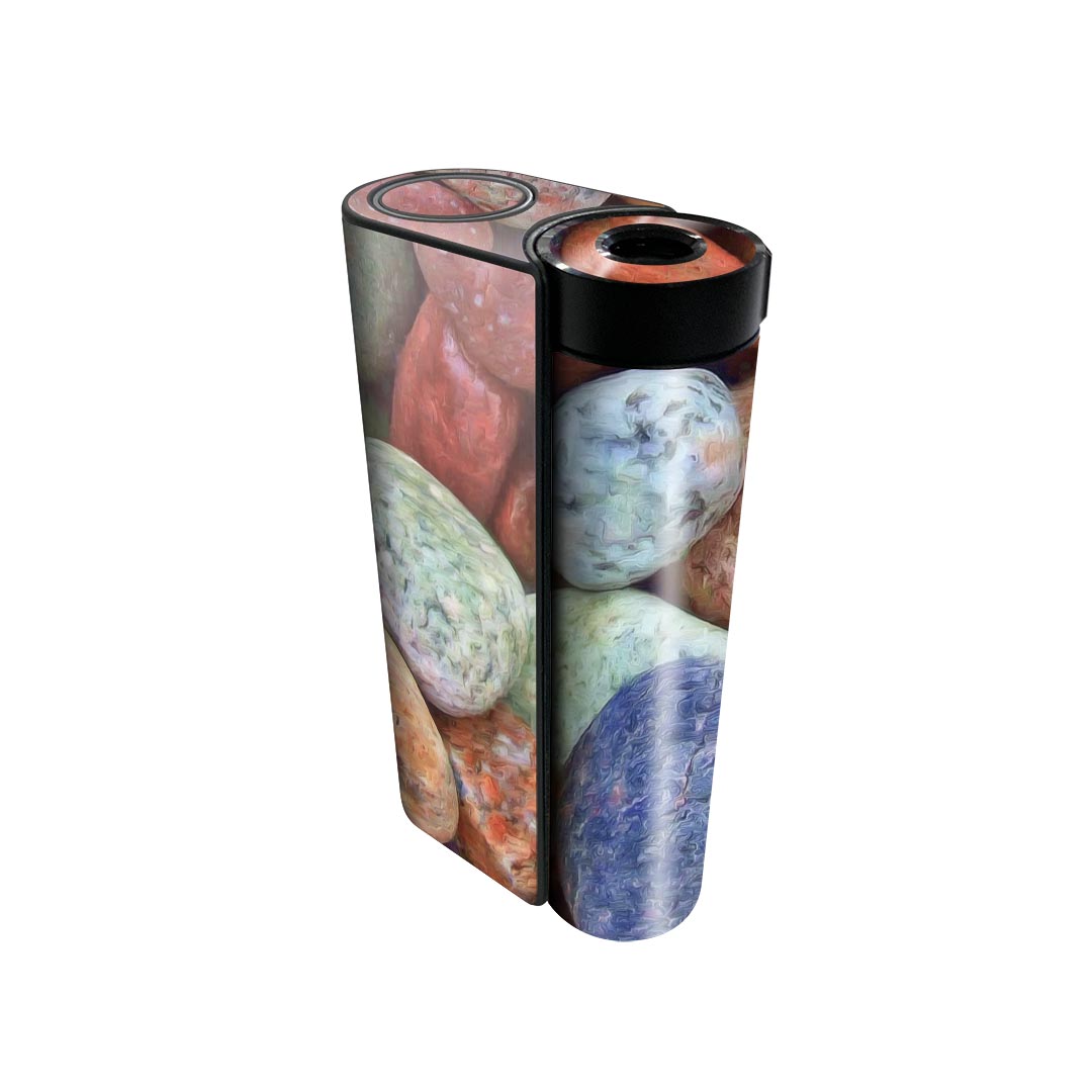 glo hyper x2 専用 デザインスキンシール 全面 フルセット カバー ケース 保護 グロー グロウ ステッカー デコ アクセサリー 電子たばこ 023838 カラフル　石