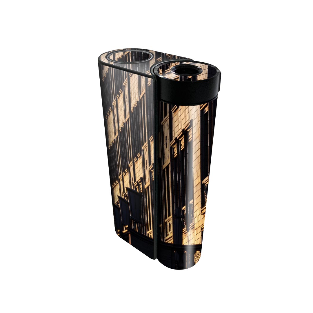 glo hyper x2 専用 デザインスキンシール 全面 フルセット カバー ケース 保護 グロー グロウ ステッカー デコ アクセサリー 電子たばこ 023920 夕日　建物