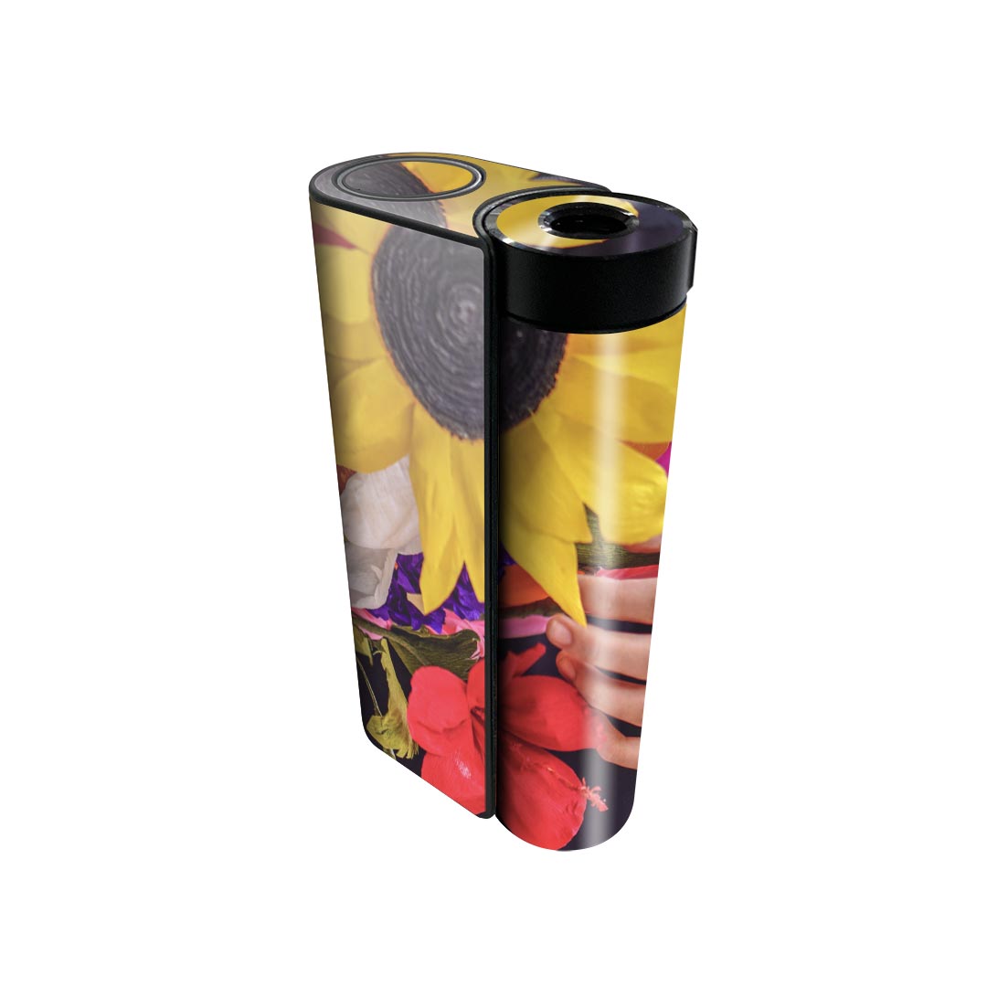 glo hyper x2 専用 デザインスキンシール 全面 フルセット カバー ケース 保護 グロー グロウ ステッカー デコ アクセサリー 電子たばこ 023963 花 フラワー ひまわり