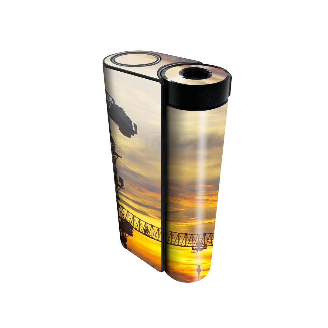 glo hyper x2 専用 デザインスキンシール 全面 フルセット カバー ケース 保護 グロー グロウ ステッカー デコ アクセサリー 電子たばこ 025906 重機　写真　夕日