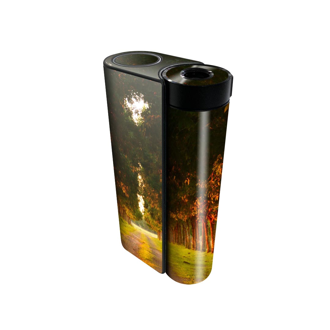 glo hyper x2 専用 デザインスキンシール 全面 フルセット カバー ケース 保護 グロー グロウ ステッカー デコ アクセサリー 電子たばこ 026007 風景 並木道 木