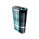 glo hyper x2 専用 デザインスキンシール 全面 フルセット カバー ケース 保護 グロー グロウ ステッカー デコ アクセサリー 電子たばこ 004186 チェック 青 黒|詳細画像