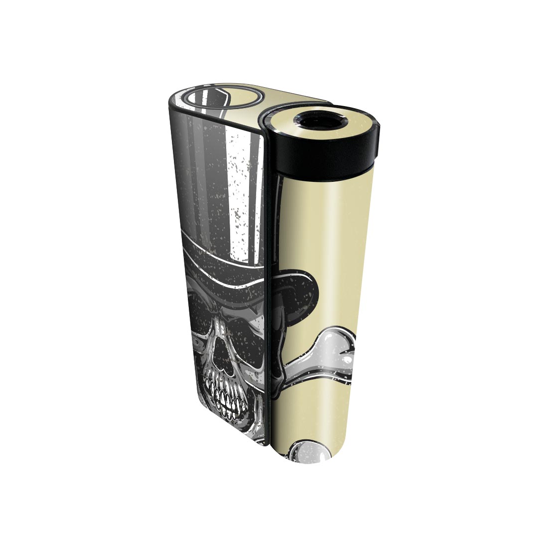 glo hyper x2 専用 デザインスキンシール 全面 フルセット カバー ケース 保護 グロー グロウ ステッカー デコ アクセサリー 電子たばこ 004619 ドクロ スカル イラスト