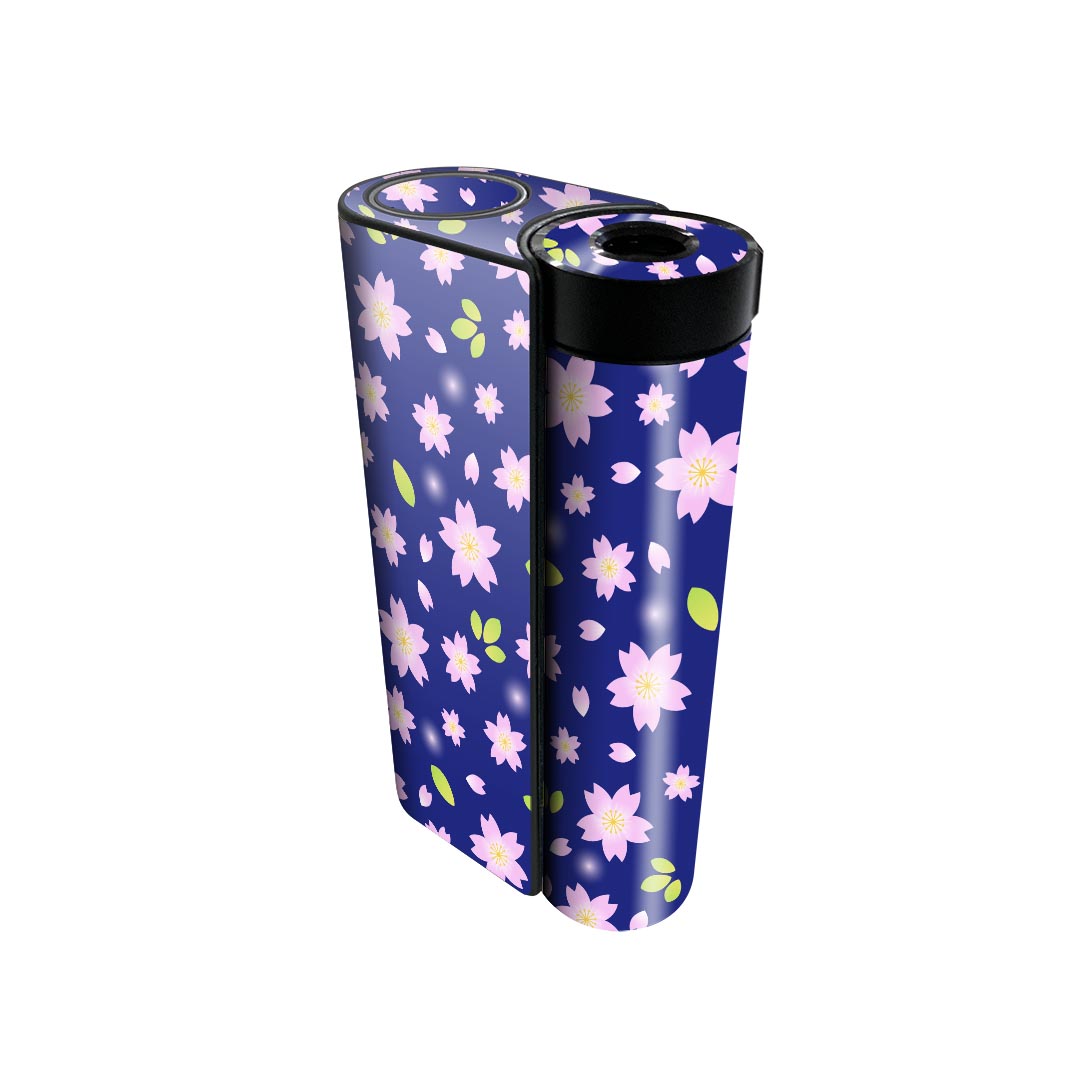 glo hyper x2 専用 デザインスキンシール 全面 フルセット カバー ケース 保護 グロー グロウ ステッカー デコ アクセサリー 電子たばこ 004769 桜　青　模様