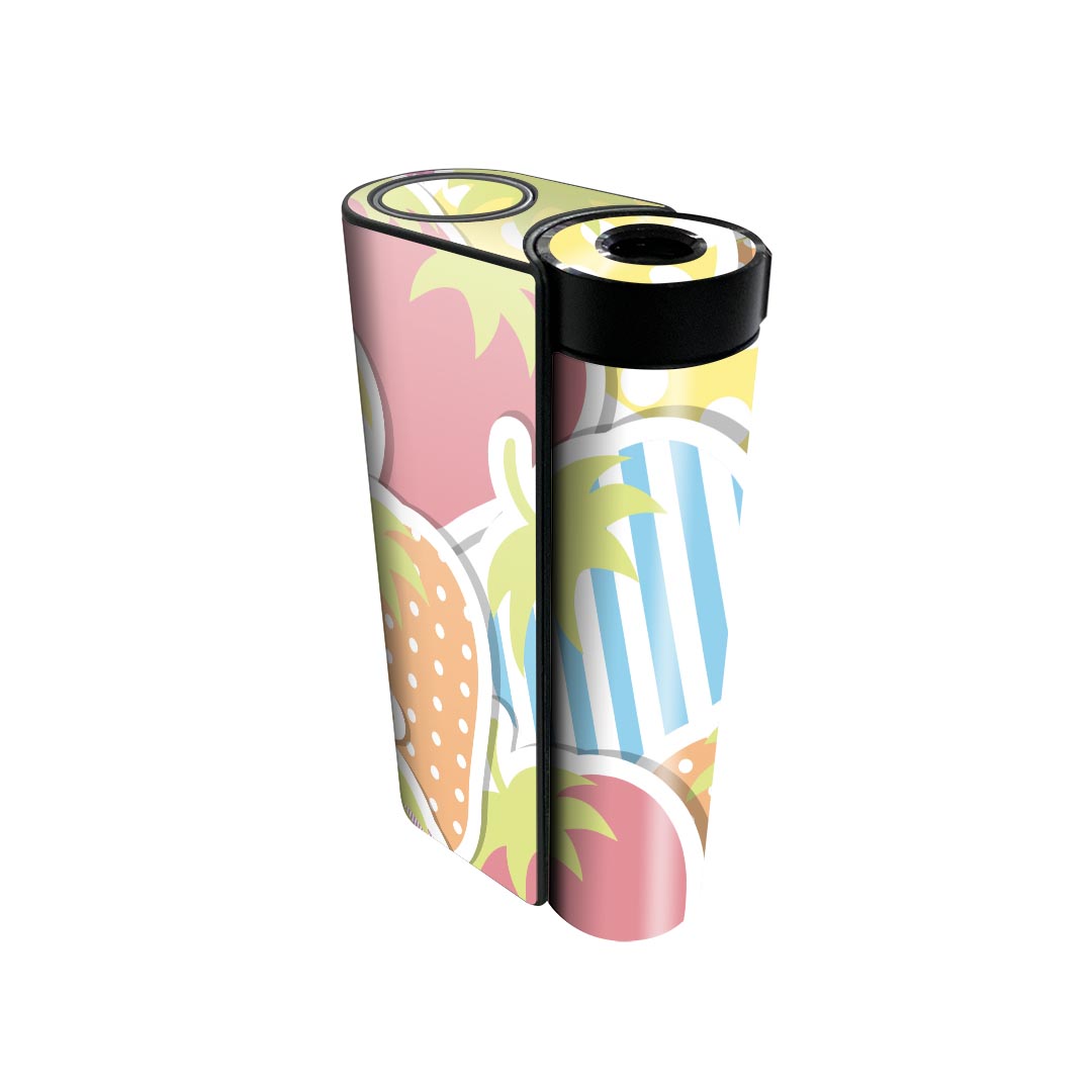 glo hyper x2 専用 デザインスキンシール 全面 フルセット カバー ケース 保護 グロー グロウ ステッカー デコ アクセサリー 電子たばこ 005165 苺 カラフル ポップ