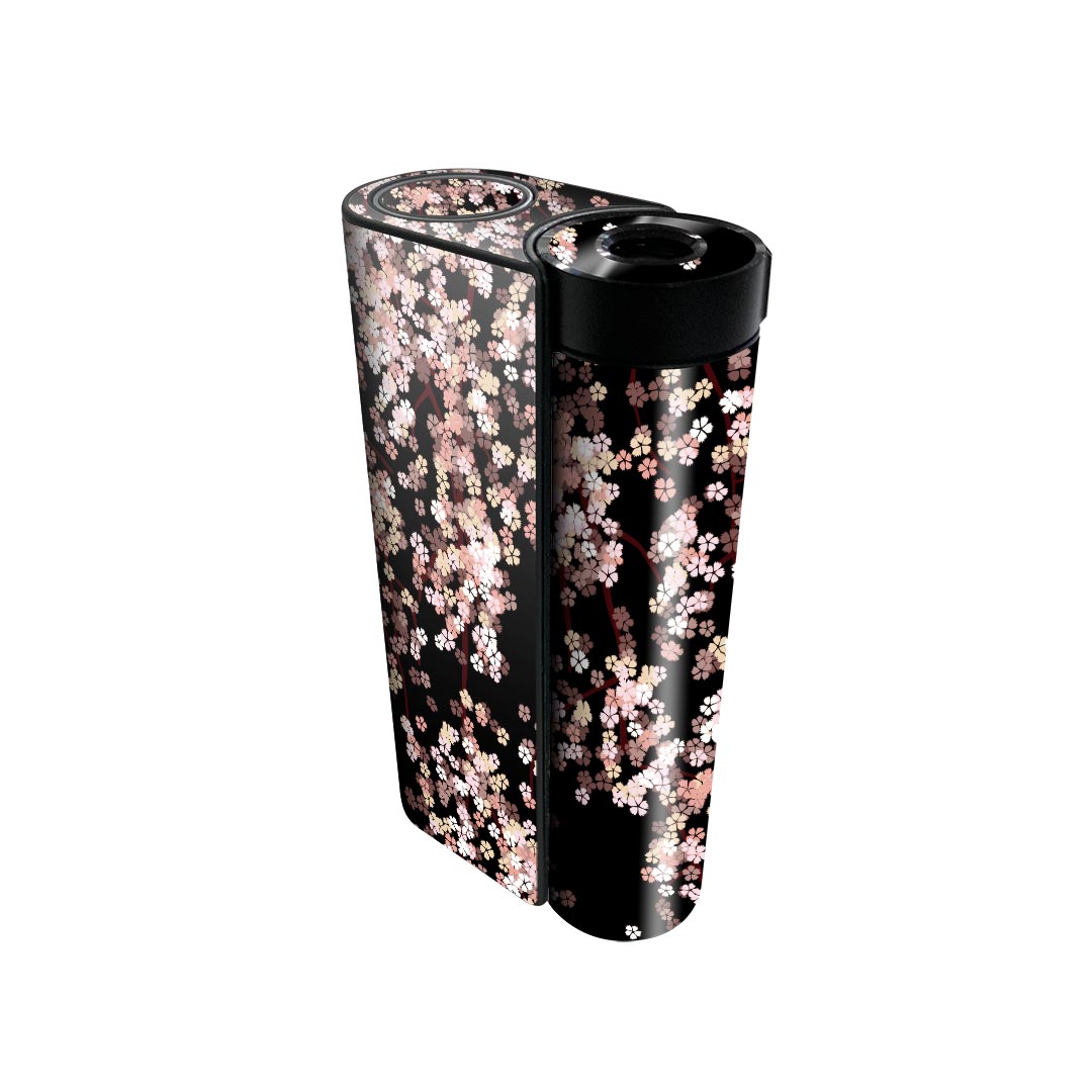 glo hyper x2 専用 デザインスキンシール 全面 フルセット カバー ケース 保護 グロー グロウ ステッカー デコ アクセサリー 電子たばこ 005308 桜 ピンク 黒