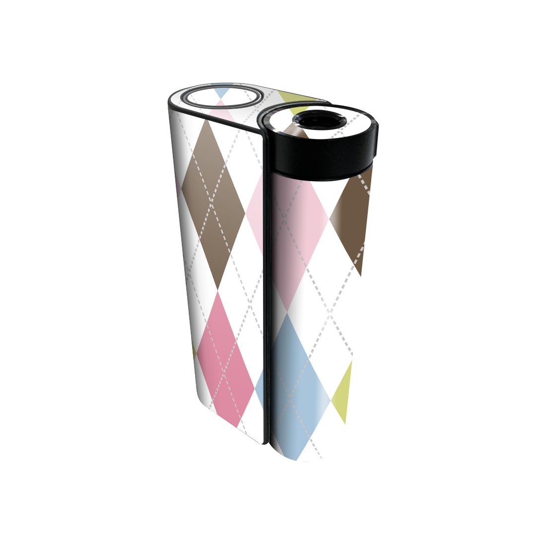 glo hyper x2 専用 デザインスキンシール 全面 フルセット カバー ケース 保護 グロー グロウ ステッカー デコ アクセサリー 電子たばこ 005370 カラフル　ダイヤ　模様