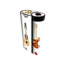 glo hyper x2 専用 デザインスキンシール 全面 フルセット カバー ケース 保護 グロー グロウ ステッカー デコ アクセサリー 電子たばこ 005386 ギター イラスト カラフル